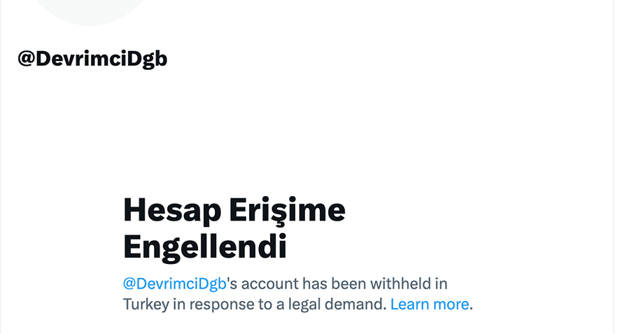 kizilbayraknet's tweet photo. DGB’nin Twitter hesabına engelleme 

DGB’nin @DevrimciDgb Twitter hesabına erişim engeli getirildi. DGB erişim engelini tanımadığını duyururken, paylaşımlarına @dgbiletisim adlı Twitter hesabından devam edeceğini duyurdu.
@engelliweb 

https://t.co/2kHzhcgac8 https://t.co/zcuKJMg99j