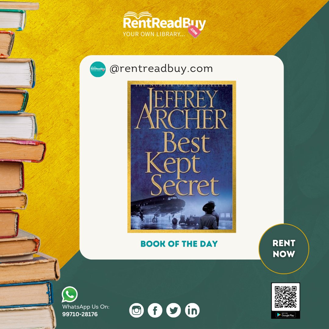 rent_read_buy's tweet photo. Best Kept Secret: 3 By Jeffrey Archer

🌐 https://t.co/nwjTucKE6a

#bestkeepsecret #jefferyarcher #booksonrent #authorreading #Bookworm #booksonrentindia #BOD #rentbooksonline #rentingabook #bookreader #bookoftheday #RRB #rentreadbuy https://t.co/HH7SxHj5HO