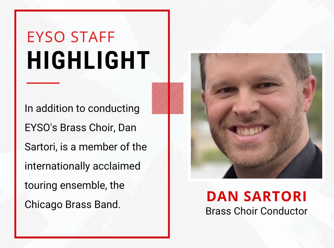 EYSO's tweet image. We've got two fun facts for you for this post! 
Did you know our Brass Choir conductor Dan Sartori is also a member of the Chicago Brass Band, and did you know that they'll be playing at EYSO's April 1 "Fundamentals" concert in Naperville, IL?