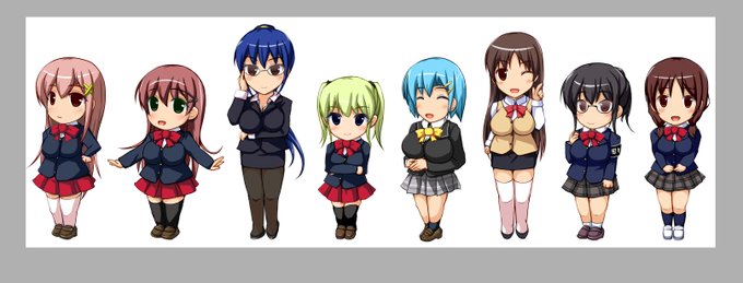 着色後のキャラも並べてみたんご〆('ー`)b
後はヘッダー用にデザインをすれば完成かな☆
(まあデザイン苦手だから難儀するだろうけどw)
ちなみに全員シルエット版も作ってみました♪
何かの時に使えるかも?w 