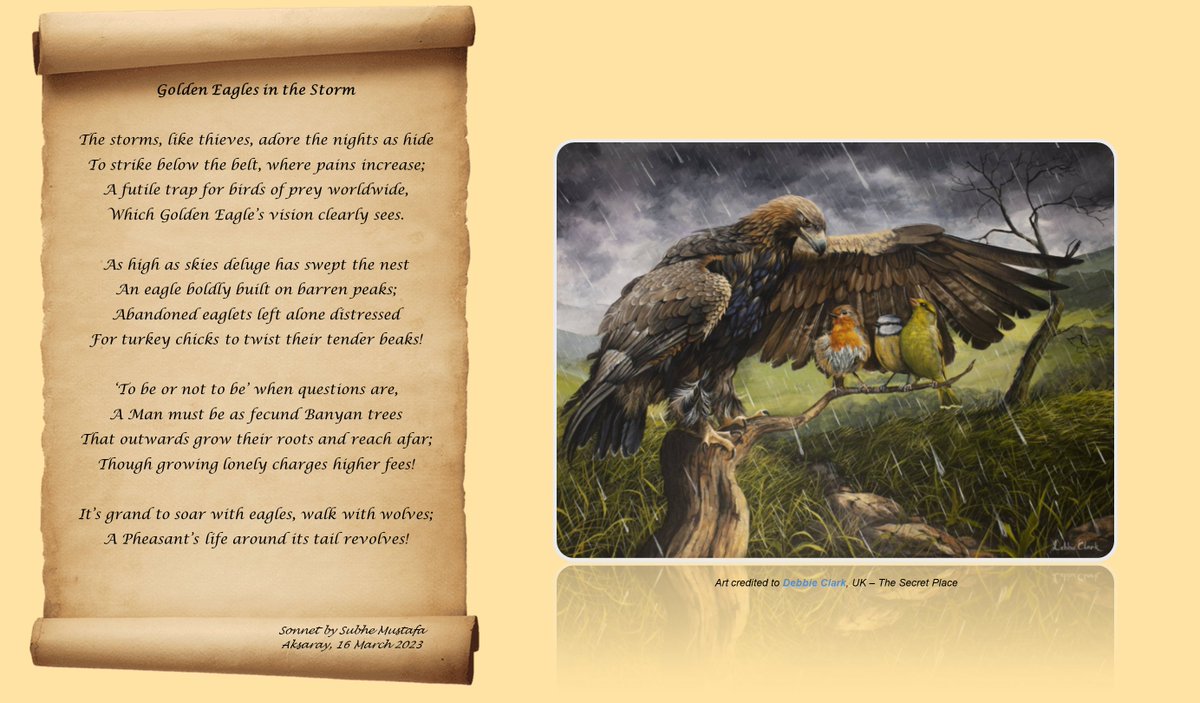 “An eagle earns its honor from the storms it endures.”
― Matshona Dhliwayo
#entrepreneurlife 
Thank you @tweetsbysandraa for the inspiration!
#WritingCommunity #poetrycommunity