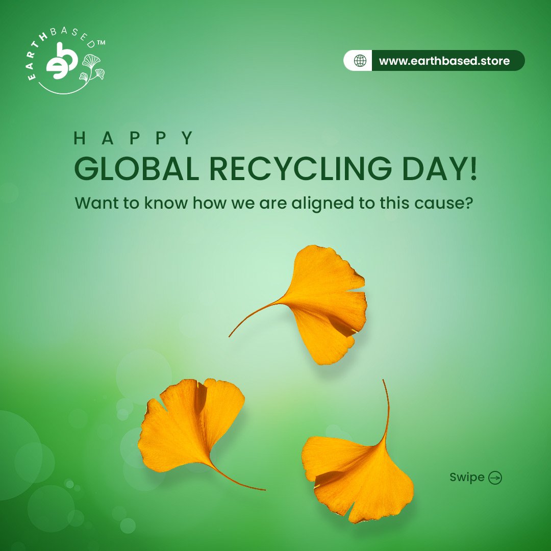 EarthBasedStore's tweet photo. EarthBased stands on the foundation of sustainability, and one of the easiest things that can be done to live a sustainable life is Recycling.☘️ This year, let's make small efforts for huge impacts. Happy Recycling Day!♻️

#GlobalRecyclingDay #recycling #recyclingday https://t.co/Mqq0QEEpfq
