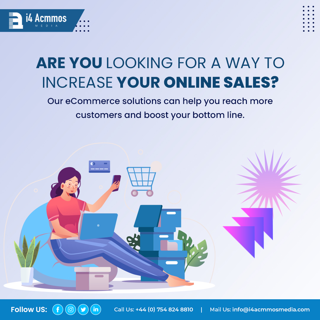 i4AcmmosMedia's tweet image. Want to boost your online sales? Our eCommerce solutions can help you reach more customers and increase your revenue.
So why wait?
Contact us today to learn more!
👉 i4acmmosmedia.com
👉 +44 (0) 754 824 8810
👉 info@i4acmmosmedia.com
#i4AcmmosMedia #EcommerceSolutions #uk