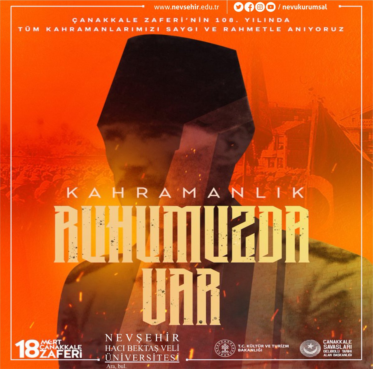 #ÇanakkaleDenizZaferi’nin 108’nci yıl dönümünde, başta Gazi Mustafa Kemal Atatürk olmak üzere tüm kahramanlarımızı rahmet ve saygıyla anıyoruz.

#NEVÜ Rektörü <a href="/semihaktekin/">Semih AKTEKİN</a>’in 18 Mart Şehitleri Anma Günü ve Çanakkale Deniz Zaferi mesajı👉nevsehir.edu.tr/tr/38461