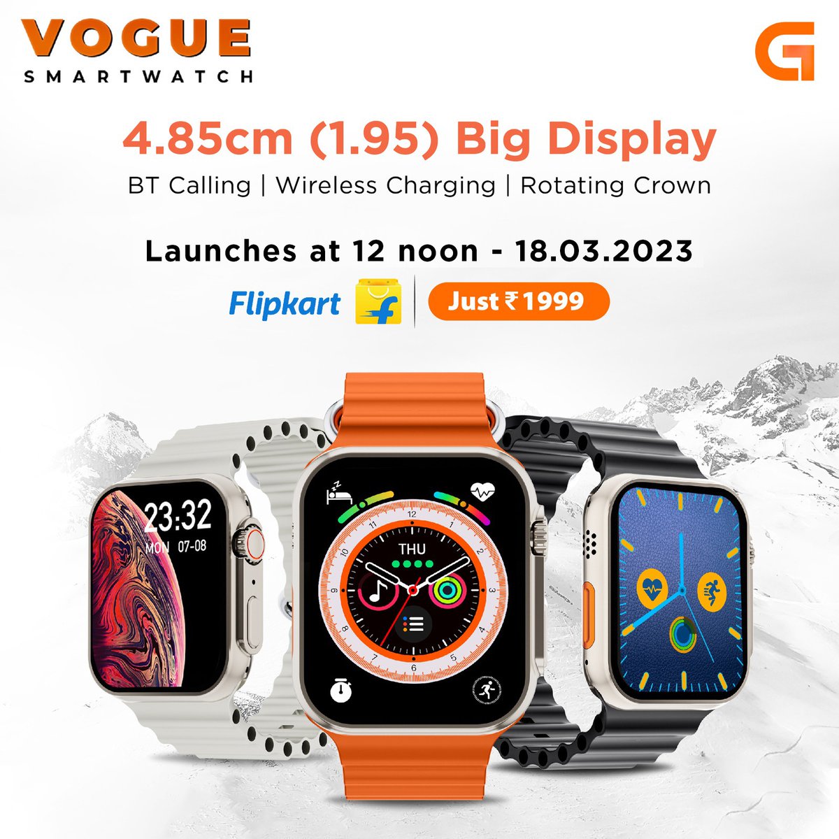 gizmoreindia's tweet photo. Here comes the super stylish #Smartwatch - #GizFit Vogue at an attractive offer of RS 1999/-. Will be live at Flipkart at 12 noon today. Grab it today here : https://t.co/5aR3zvmASw #Fitness #Health #NewAgeFitness @Flipkart @DineshKarthik https://t.co/sZP0mTo10Y