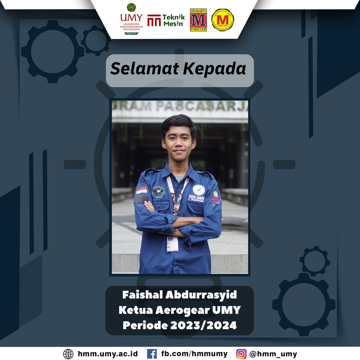 Selamat kepada Saudara Faishal Abdurrasyid telah terpilih sebagai Ketua AEROGEAR UMY Periode 2023/2024. Semoga selalu membawa perubahan yang luar biasa bagi AEROGEAR UMY kedepannya