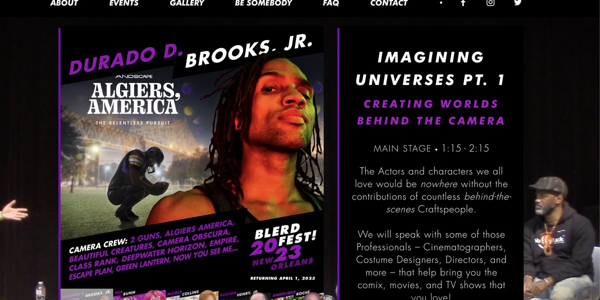 BLERDFEST returns in NOLA on April 1st. No Joke! Among the artists featured will be Durado Brooks Jr. who will discuss his latest project Algiers, America: The Relentless pursuit. Presented by AndSpace to be exclusively premiered on Hulu April 19th. Check it out.