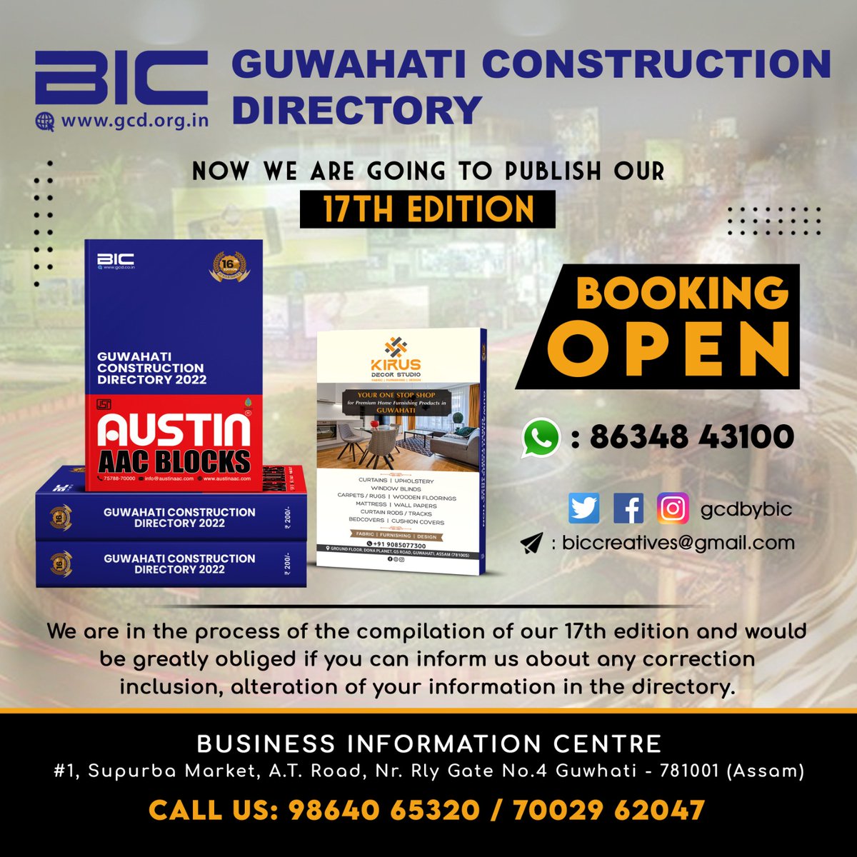 gcdbybic's tweet photo. We're compiling our 17th edition,Please inform us of any changes to your information for accuracy
#SaturdayMorning  #interiordesigners #builder #Guwahati #AssamBudget2023 #IYM2023 #Construction #architecture #gcdbybic #assam @Dynaroof @TataBluescope @anandmahindra https://t.co/XHuX3wYulV