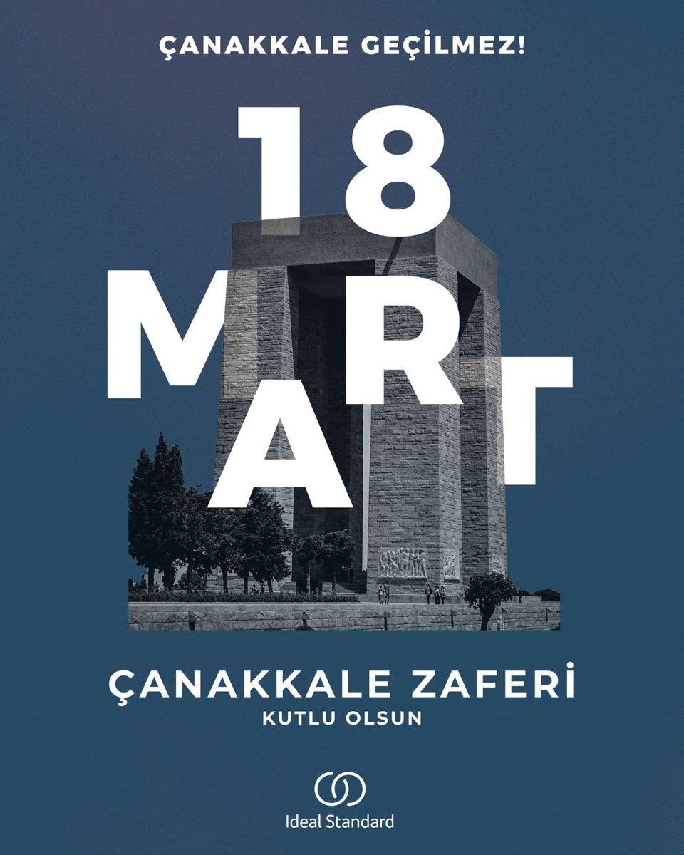 IdealStandardTR's tweet photo. "Onlardan geriye kalanlar bu topraklar. Bu vatan."

Çanakkale Zaferinin 108. yılında; Cumhuriyetimizin kurucusu Gazi Mustafa Kemal Atatürk başta olmak üzere istiklal mücadelesinin bütün kahramanlarını minnet ve saygıyla anıyoruz. 
#CanakkaleGecilmez #18martcanakkalezaferi https://t.co/xjIGJBGArK
