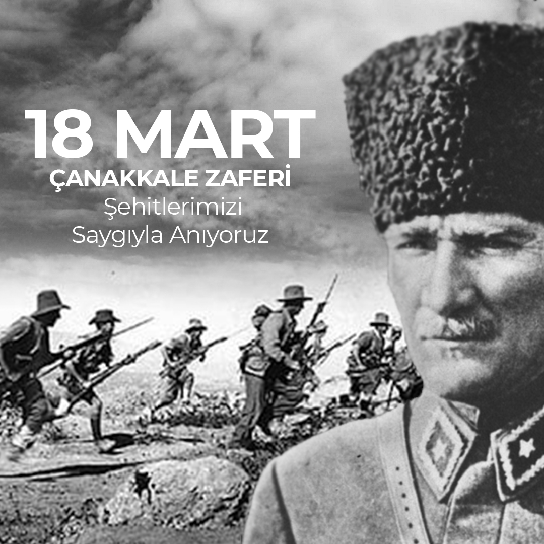 Çanakkale Zaferi’nin 108. yıldönümünü kutluyor; başta Gazi Mustafa Kemal Atatürk ve silah arkadaşları olmak üzere tüm şehitlerimizi minnet ve saygıyla anıyoruz. #ÇanakkaleZaferi #18Mart