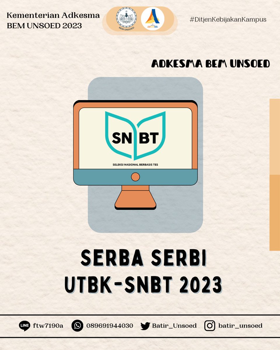 Batir_Unsoed's tweet image. Siang Gensoed!
Kali ini batir bawa info terkait SNBT 2023 nih
Yuk simak infonya!😁