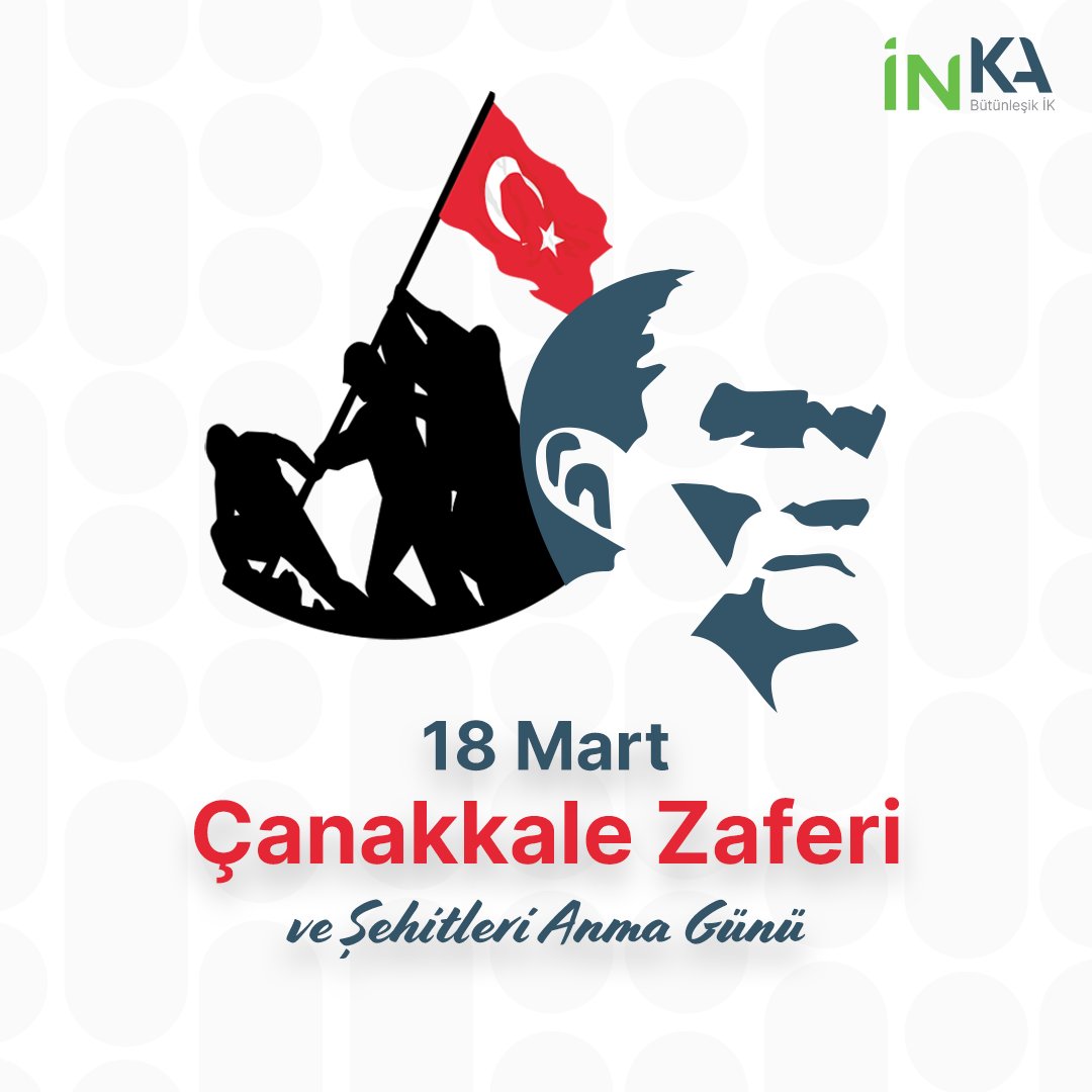 108 yıl önce bugün Mustafa Kemal Atatürk önderliğinde, topraklarımızı İşgal güçlerinden koruyarak destan yazan kahramanlarımıza minnettarız. 18 Mart Çanakkale Zafer’imiz Kutlu Olsun. #inkaik #bütünleşikik #inkainsankaynakları #insankaynaklarıyönetimi #18mart #çanakkalezaferi