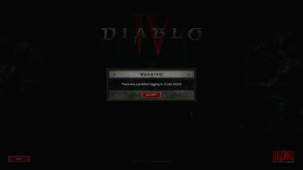 Ok @Blizzard_Ent. Queue time for #DiabloIV is currently 2 minutes and yet I can't get in game. What si going on with your servers?