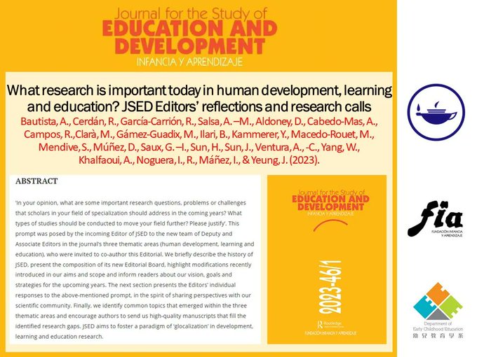 JSED / Infancia y Aprendizaje tweet media