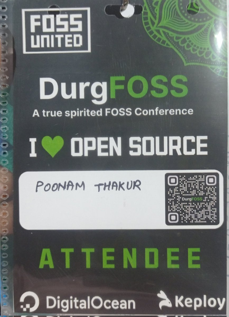 Poooo_13's tweet image. I&apos;m thrilled to be a part of such an incredible event to learn more about open source @durgfoss 

#Durgfoss