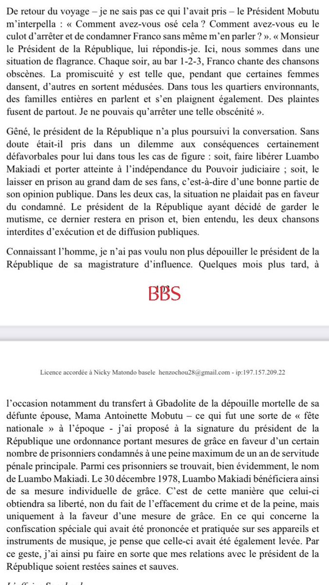 barickbuema's tweet photo. En 1978, les chansons "Jacquie" et "Hélène" de #Luambo Makiadi sont jugées obscènes et pleines d'insanités. Le procureur général Léon #Kengo wa Dondo l'interpelle, l'arrête immédiatement et le met en prison, après un procès en flagrance l'ayant condamné à 1 an de prison. https://t.co/wi7EHFxbOG
