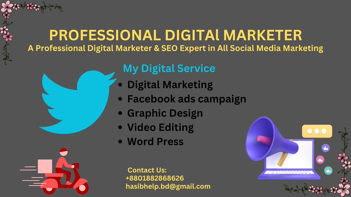 Professional Digital Marketer And social media expert. I will Provide all social media service.

#socialmediamarketer
#socialmediamarketers
#socialmediamarketerlife
#socialmediamarketertips
#socialmadiamarketing
#socialmadiamarketingagency