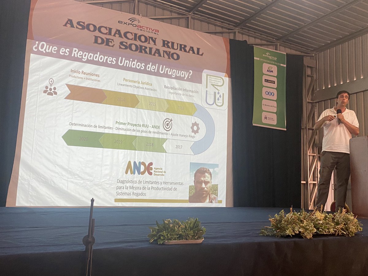 regadoresuy's tweet photo. En el día de ayer en @Expoactiva, junto al equipo de @CERES_UY, realizamos la presentación de nuestro trabajo sobre el impacto del riego en las principales actividades del sector agropecuario. @IgnacioMunyo https://t.co/2DHstAopC6