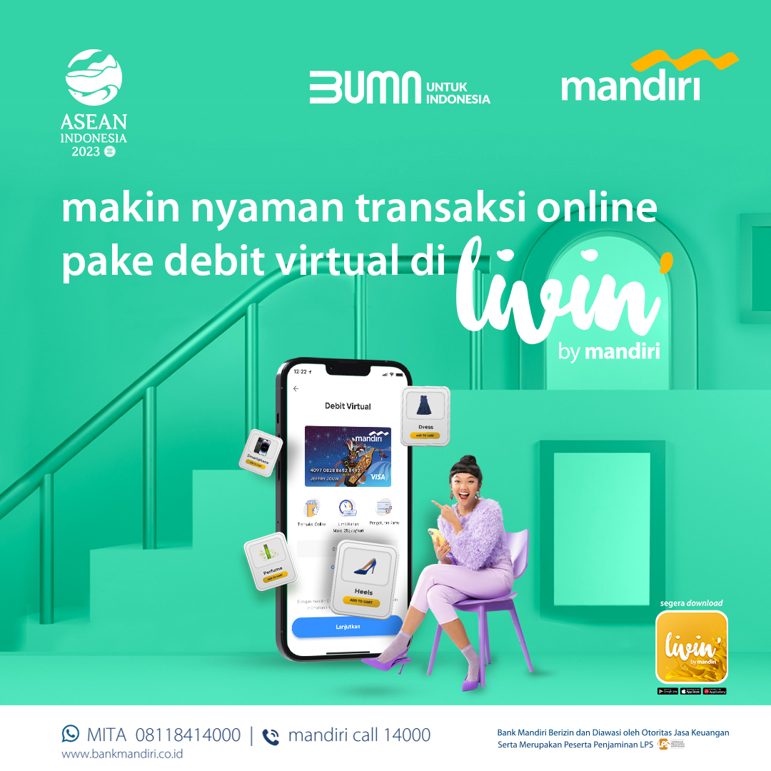 bankmandiri's tweet photo. Gak perlu takut lagi kalau dompet ketinggalan nih, karena udah ada Mandiri Kartu Debit Virtual

Sahabat juga bisa atur limit transaksi harian agar gak kebablasan saat belanja. 🙌🏻  

#MandiriPromo #MandiriDebit #MandiriDebitVirtual https://t.co/7uJneYwO4y