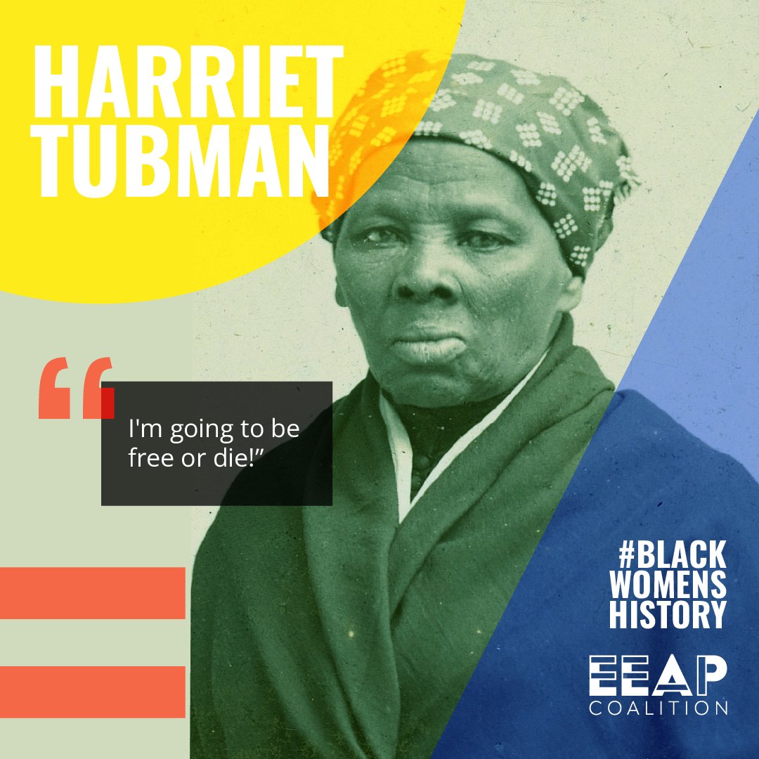EEAPCoalition's tweet photo. Harriet Tubman was enslaved, escaped, and helped others gain their freedom as a “conductor" of the Underground Railroad. 

Learn more about EEAPC’s Black studies curriculum for Pre-K-12 students in NYC public schools via the link in our bio. 
#WHM #BWHM #EEAPC #BlackStudiesNYC https://t.co/AR0zVHnX0Y