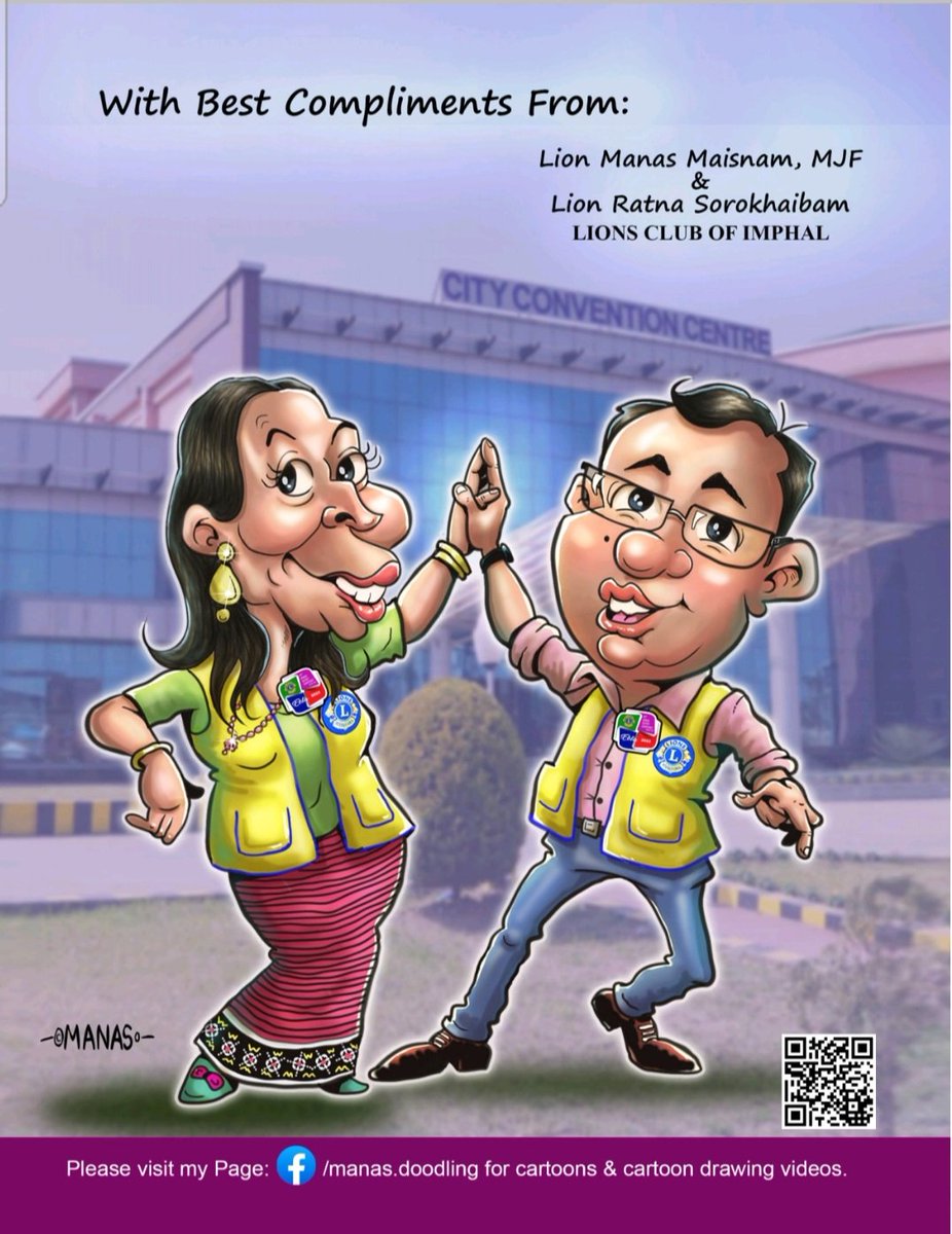 Our #caricature #cartoon as advt in Spl Souvenir for 44th Lions Annual  Dist Conf Dist322D
#ekta2023imphal