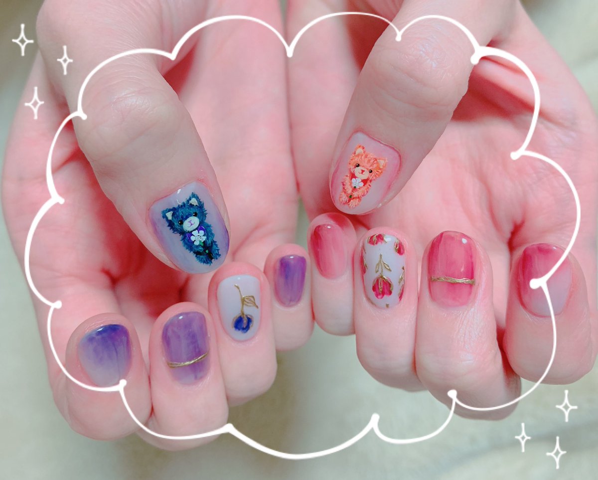 「SSSに向けて爪にちいこきいのち描いてもらったから見てねこ…かわいすぎる…………」|ときこのイラスト