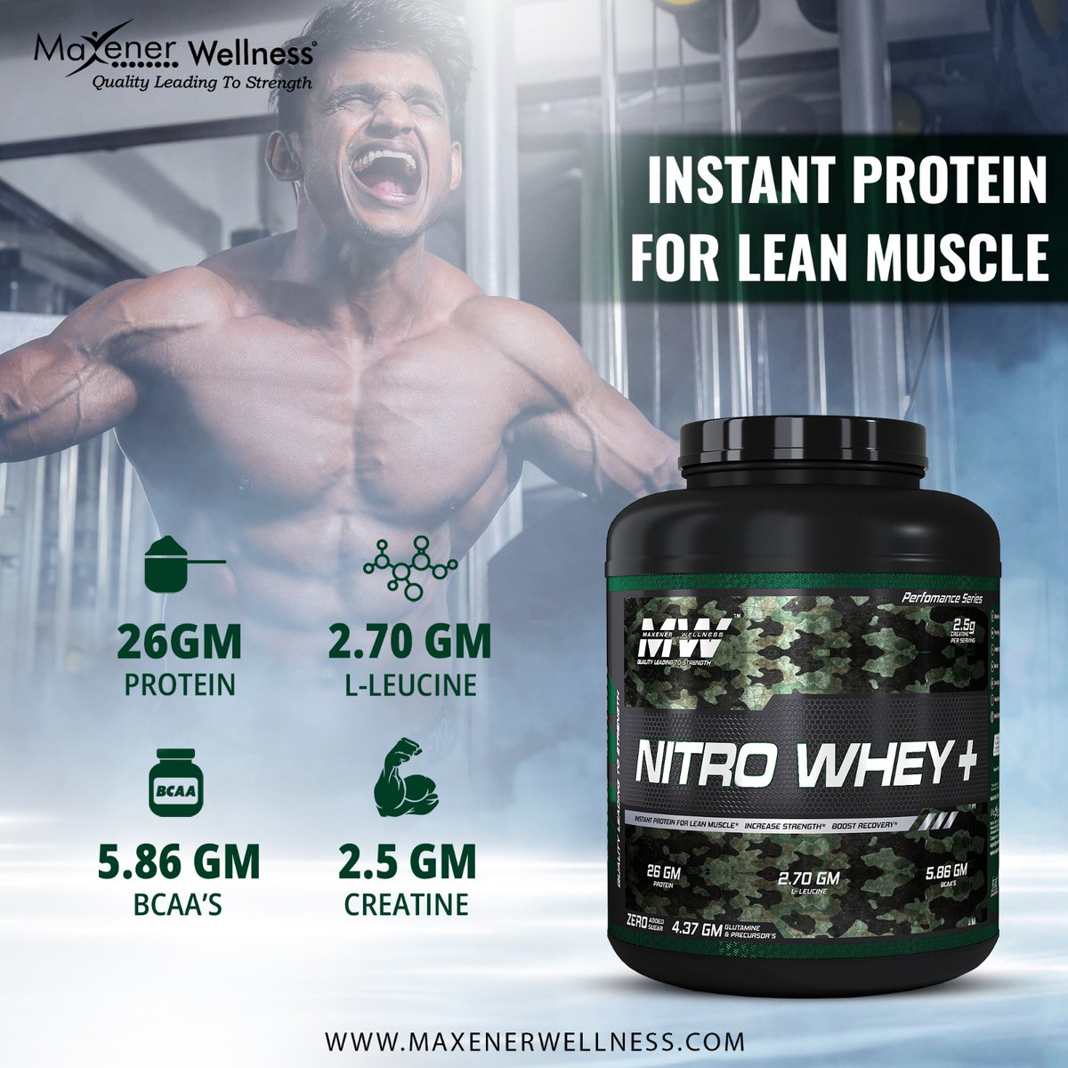 maxenerwellness's tweet photo. Maxener Wellness Nitro Whey is a high-quality whey protein supplement with 26 grams of protein, 2.70 grams of L-leucine, and 5.86 grams of BCAAs per serving.

#maxenerwellness #nitrowheyprotein #whey #suppliment #fitness #gym #health #healthcare #viralpage #explorepage #protein https://t.co/5coUpy6BXL