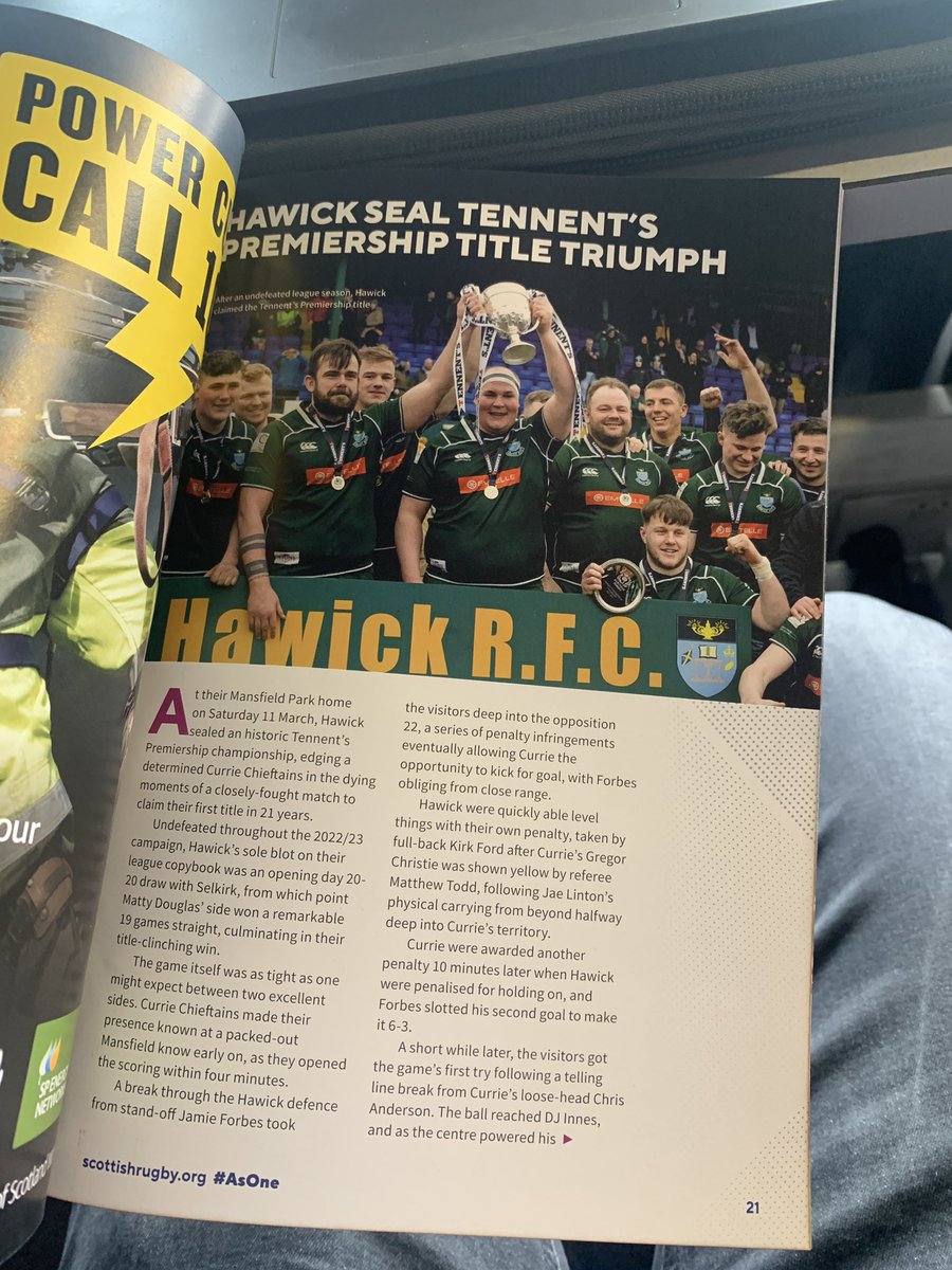 euanwelsh_media's tweet photo. Nice 3-page feature on @HawickRFC in the programme at the Scotland game today 🏉🏴󠁧󠁢󠁳󠁣󠁴󠁿 https://t.co/FffS552jJb