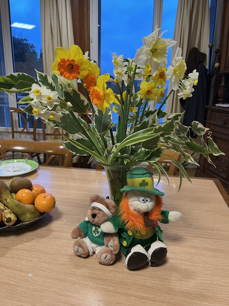 bro_james's tweet image. Yesterday, the Brother in my community who is responsible for decorating our conference centre + community house with flowers from our grounds kindly decorated our dining table with the colours of the Irish flag. God love him! #CommunityLife #BruvsOfTwitter #NunsOfTwitter