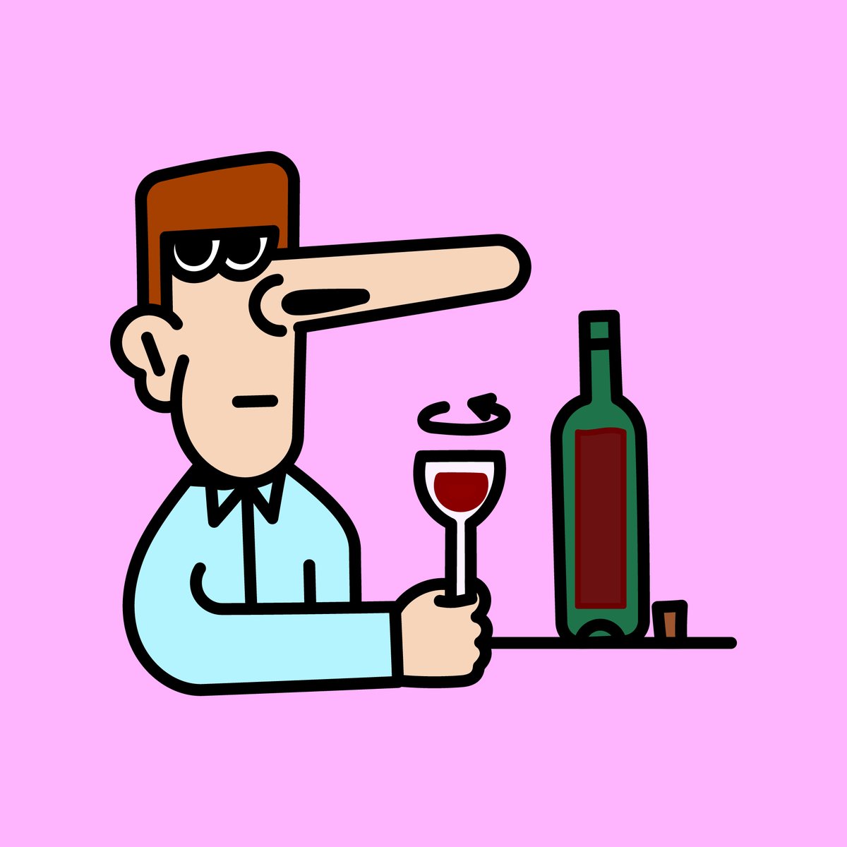 100 illustrations - 2/day
2/100 - Winetaster 🍷

#illustration #Happiness #vectorart #djidji #drawing #Doodles #cartoon #illustrationart #NFTs #NFTArts #wine