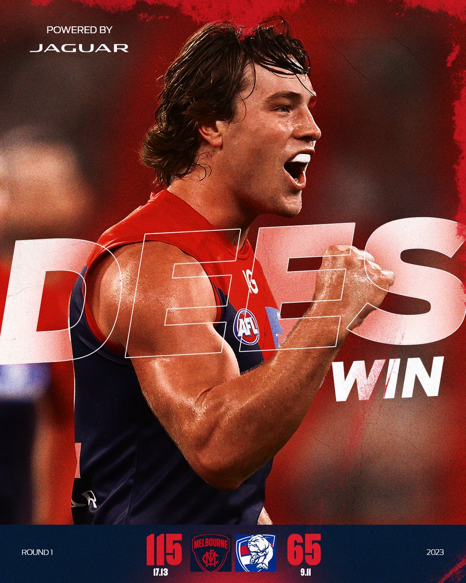 melbournefc's tweet photo. The perfect start to 2023. 🙌 

How good was that, Dees fans!? 🤩 

#DemonSpirit https://t.co/K61JEeVrQn
