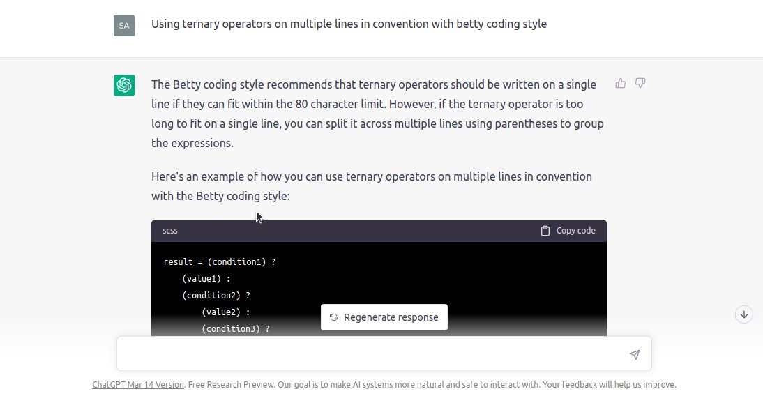 cjScrypt's tweet image. #ChatGPT is conversant with betty coding style🤩🤩
#ALX 
#Cisfun @julienbarbier42
