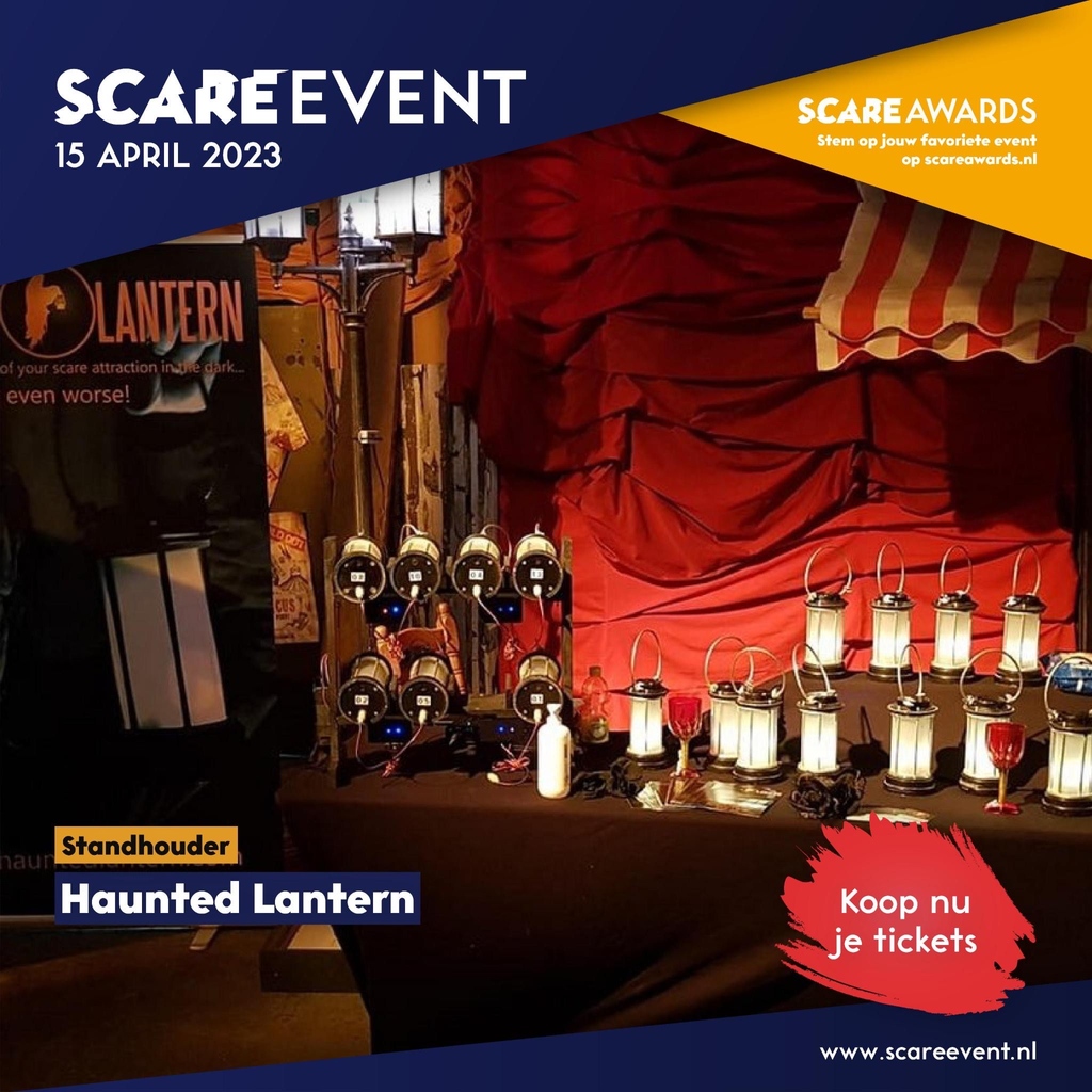 De eerste standhouder die we bekend mogen maken is Haunted Lantern. Ervaar de lantaarns en kom er alles over te weten op het Scare Event in Avonturenpark Hellendoorn.

Bestel je early bird ticket via scareevent.nl
