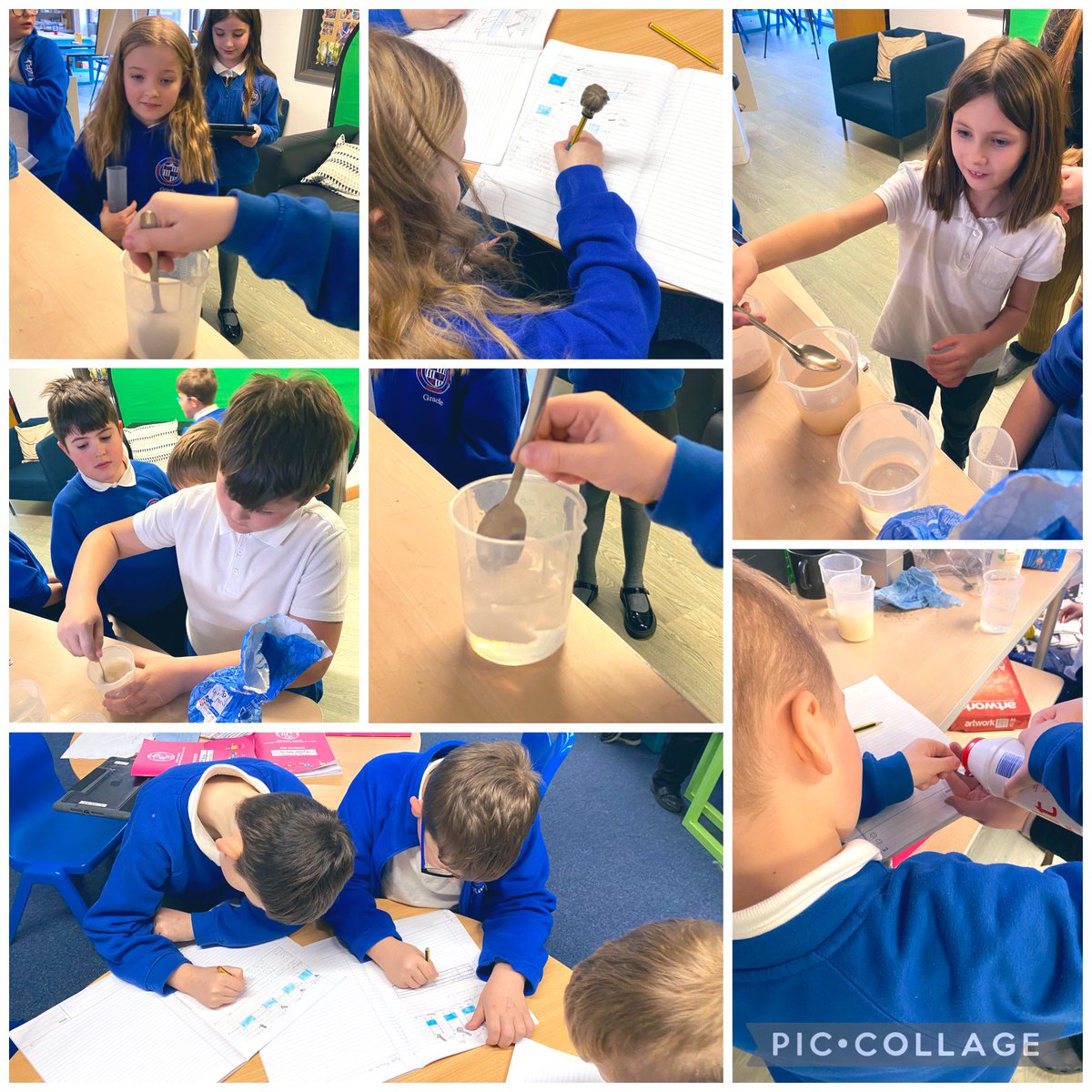 Mix, mix, mix! #BSW2023 Investigating if things are dissolvable and recording our results. #BritishScienceWeek2023 #DPSSTEAM 🥄💦