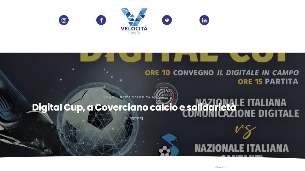 VelocitaMedia's tweet photo. Coverciano, 30 marzo: i temi del #digitale in prima linea. E poi #calcio, nella sfida alla @NazCantanti, e solidarietà con @SaveChildrenIT (all'interno, il link per donazioni).
Ecco la #DigitalCup, riecco la Nazionale Italiana Comunicazione Digitale.
https://t.co/66I3m8dSdb https://t.co/AKxgYpUOP1