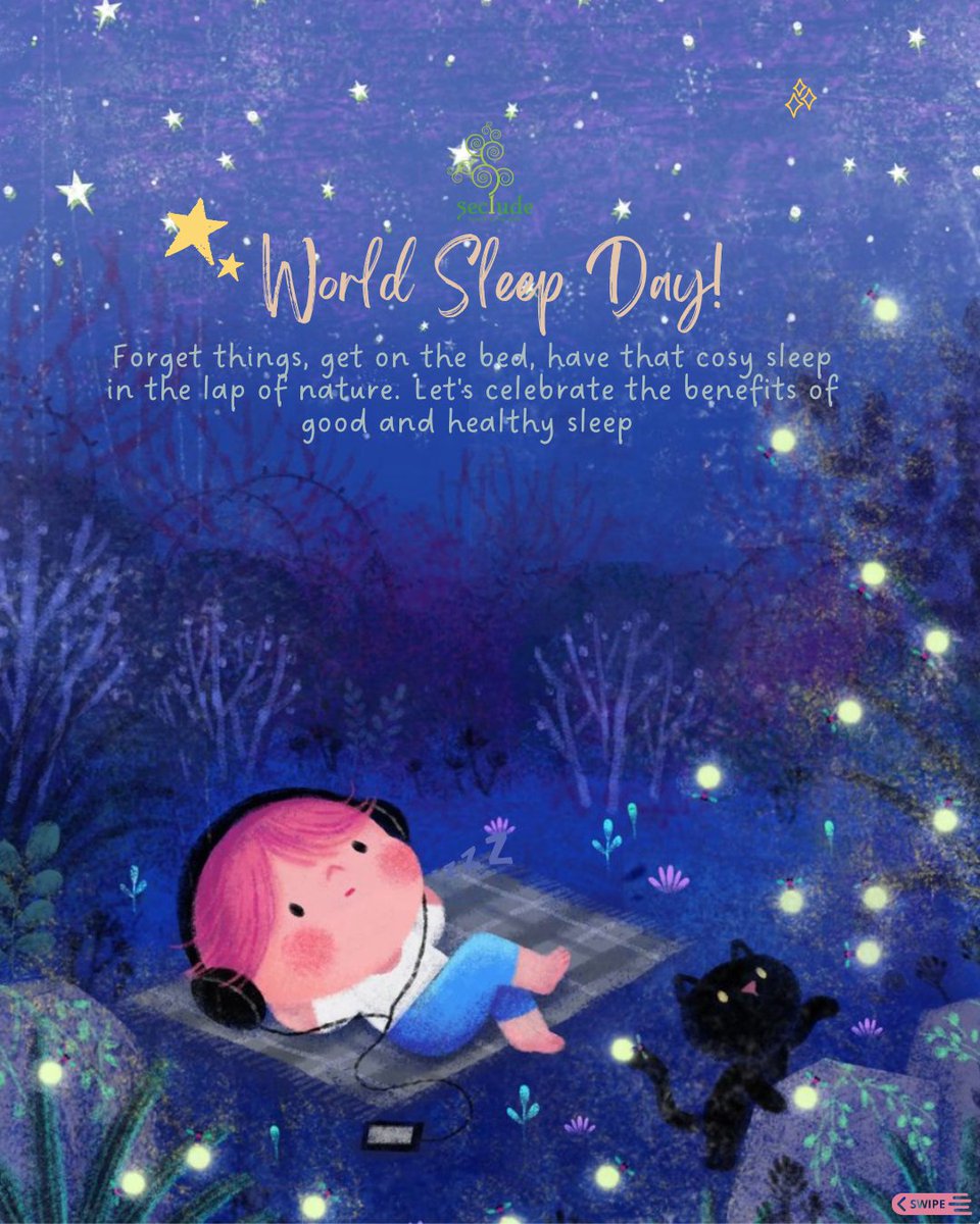 Secludestay's tweet photo. Reminder: Relax in nature 🌸#worldsleepday
watch the sky or just lay by the snoozing 💤 winds, take that much needed break with us!

Sweet Dreams assured!
#9810743242 | https://t.co/WxMqr9Myi1

.
Z #sleep #healthysleep #sleeping #illustrations https://t.co/9liC5aTe8D