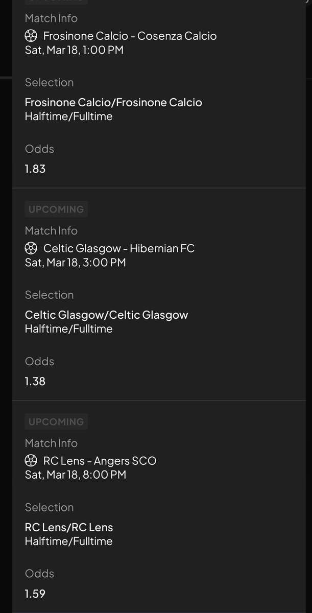 MarkSlocombe3's tweet photo. 1st ACCA of the weekend on $BetU #EarnU platform https://t.co/coFgLQ2bdS
