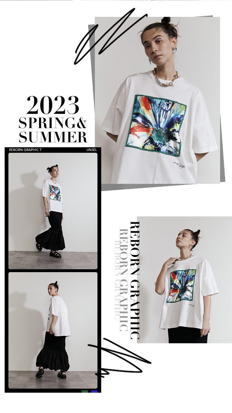 UN3D. - UN3D. リボーングラフィックT UN3D.（アンスリード）の「リボーングラフィックT（Tシャツ