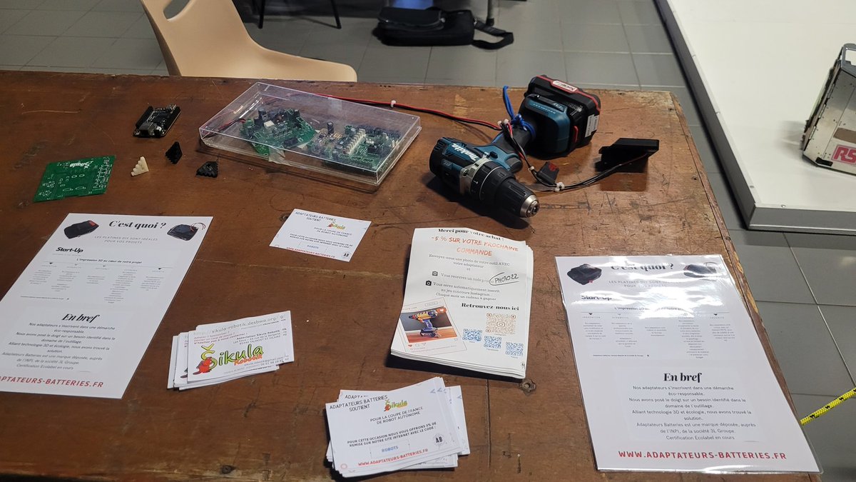 Avec notre partenaire Adaptateurs-Batteries.fr pour installer des batteries d'electroportatif dans vos Projets DIY ou donner une seconde vie à vos outils. #couperobotiquejunior #Angers