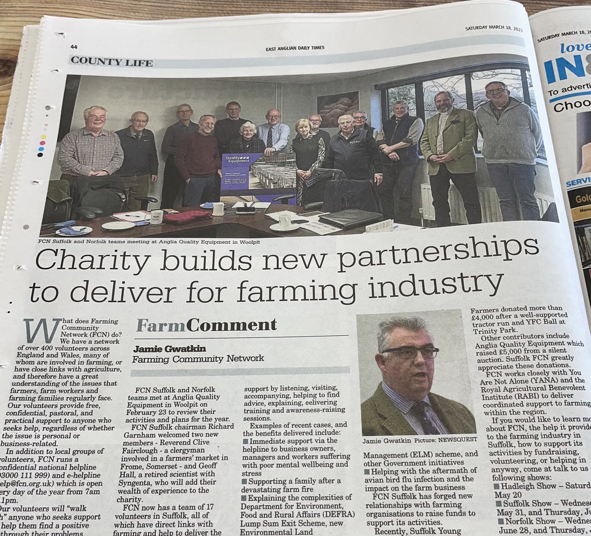 Update on the work of FCN in Suffolk &amp; Norfolk ⁦<a href="/FCNcharity/">The Farming Community Network</a>⁩ ⁦<a href="/NorfolkFCN/">FCN Norfolk</a>⁩ ⁦<a href="/FCNEssex/">FCN Essex</a>⁩ ⁦<a href="/QEpigs/">Quality Equipment</a>⁩ ⁦@Suffolkyfc⁩ ⁦<a href="/EADT24/">East Anglian Daily Times</a>⁩  #farmingsupport #mentalhealth #farminghelp