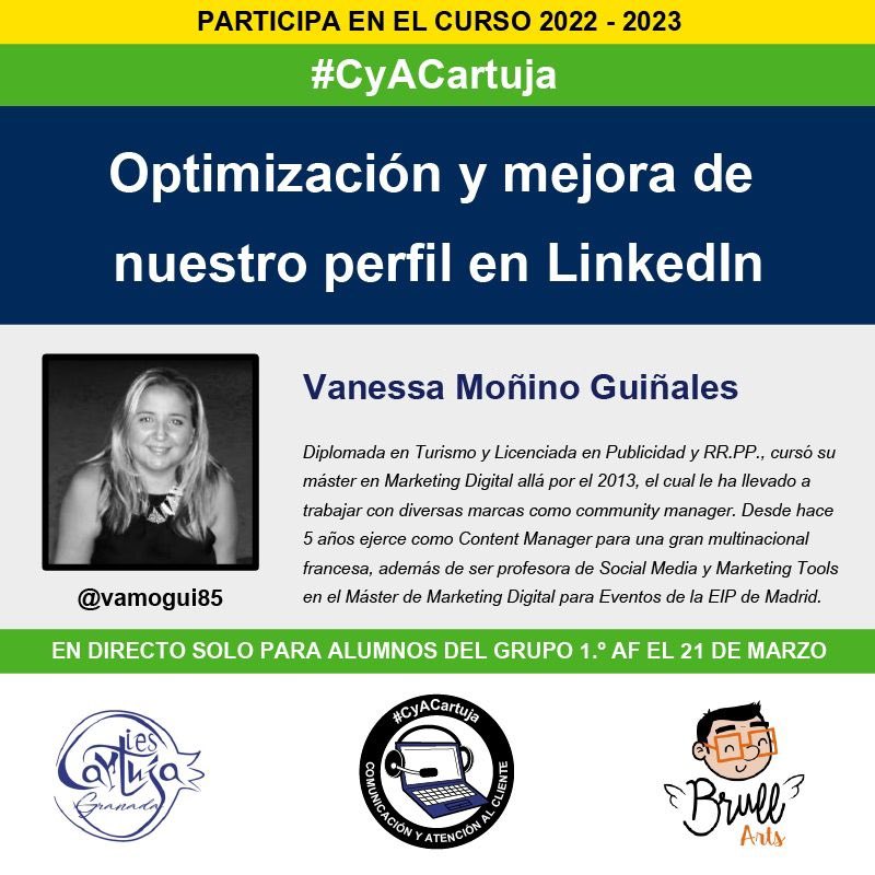 Y el martes, vuelve una buena amiga y gran profesional, a trabajar con nosotros la red profesional por excelencia #LinkedIn ¡estaros atentos y a actualizar vuestro perfil! <a href="/vamogui85/">Vanessa Moñino G</a> 👏🏻👏🏻😘  

#CyACartuja #FP #RRSS #FPAndaluza #FPdeCalidad <a href="/fpandaluza/">Formación Profesional Andaluza</a>