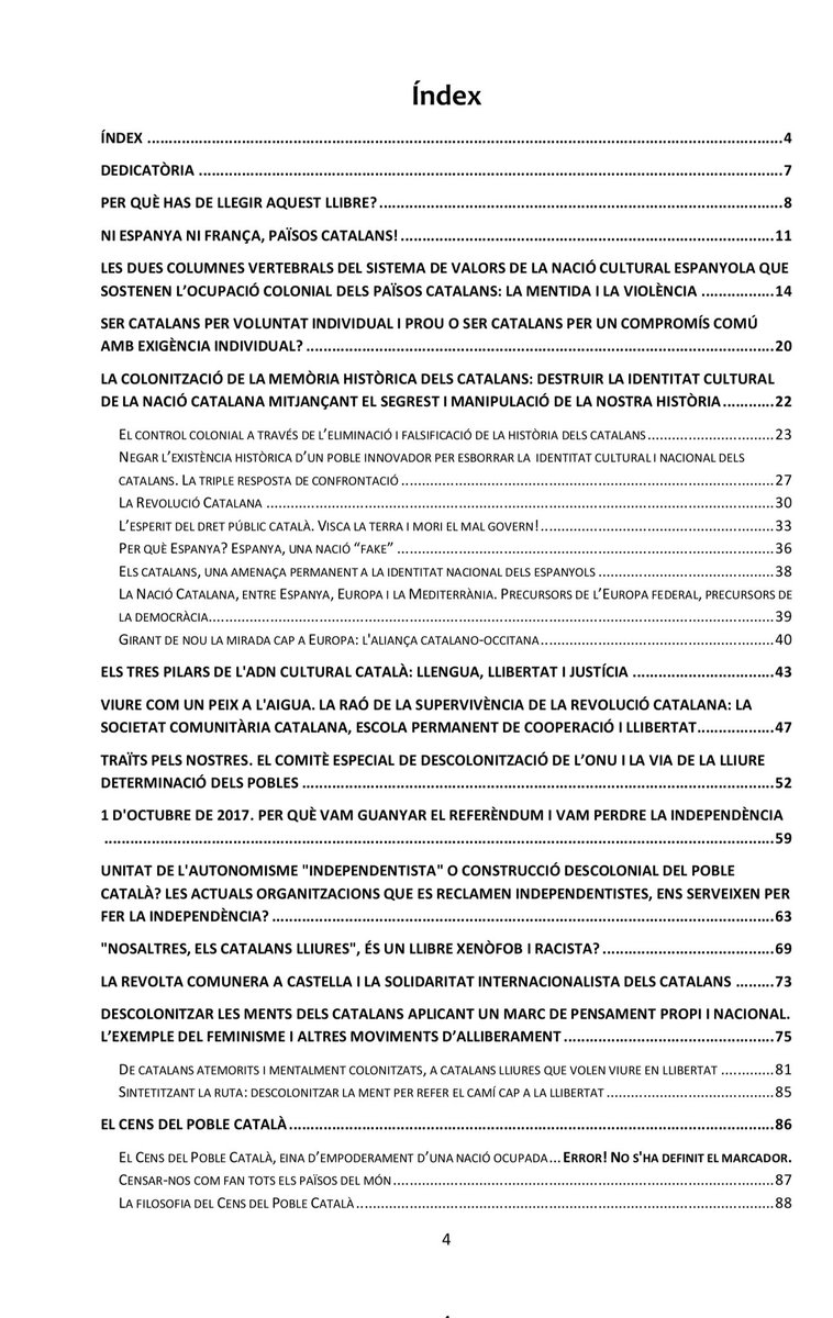 lavimiquel1714's tweet photo. El llibre 'Nosaltres, els catalans lliures. Mapes per vèncer l'ocupació colonial de la Nació Catalana' us el podeu baixar gratis aquí 👉
Web: https://t.co/3RTJURGSKD
Telegram: https://t.co/ddBSMZrHLd I si voleu donar un cop d'ull ràpid als continguts del 📘, aquí teniu l'índex 👇 https://t.co/3lASsV4JOB