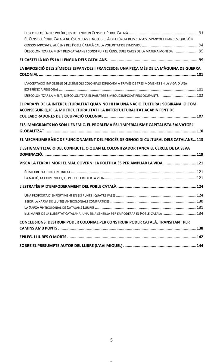 lavimiquel1714's tweet photo. El llibre 'Nosaltres, els catalans lliures. Mapes per vèncer l'ocupació colonial de la Nació Catalana' us el podeu baixar gratis aquí 👉
Web: https://t.co/3RTJURGSKD
Telegram: https://t.co/ddBSMZrHLd I si voleu donar un cop d'ull ràpid als continguts del 📘, aquí teniu l'índex 👇 https://t.co/3lASsV4JOB