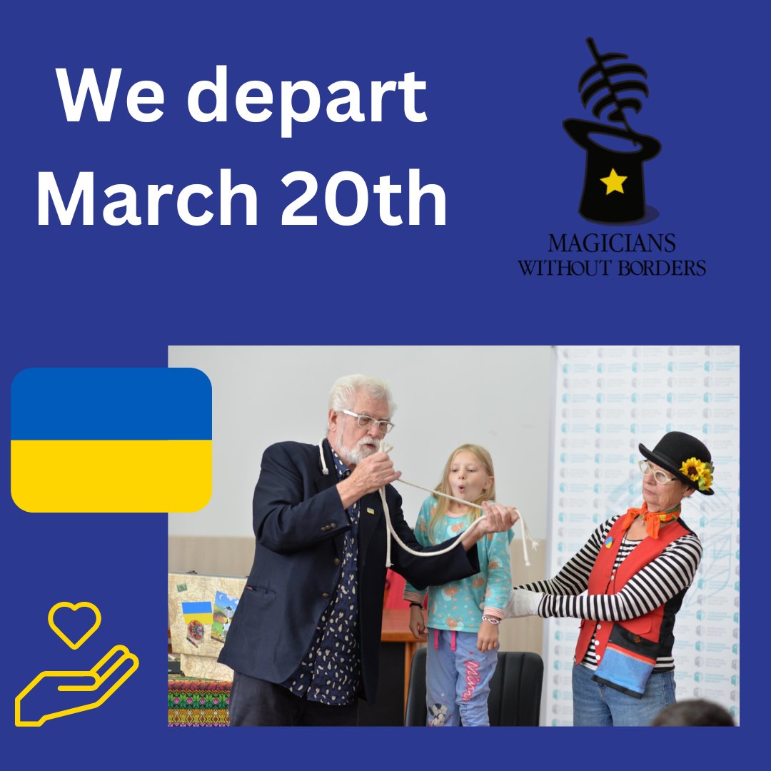 magicianswb's tweet photo. Our trip is getting closer, we leave March 20, and there’s still time for you to support us on this magical trip to #ukraine. We need all the help we can get. Please share; we would love it if you could consider donating. Any amount helps. 

https://t.co/x4X3xWQIs5 https://t.co/iRAXaTMjMw