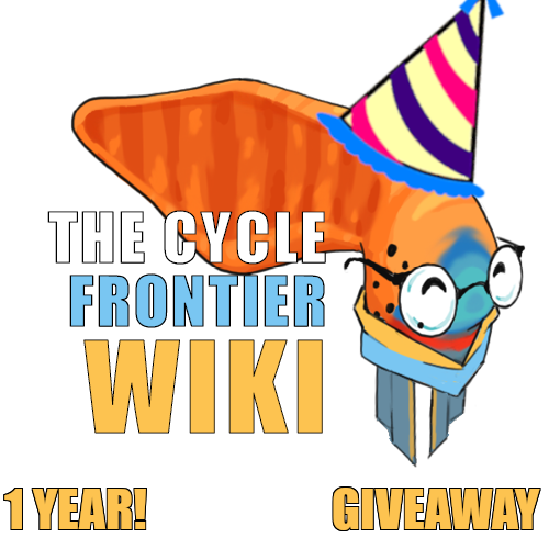 TCFWiki's tweet photo. The Cycle: Frontier Wiki is celebrating their 1 year anniversary with a giveaway. 
Sign up to have a chance at winning a cosmetic prize, to thank everyone who has helped make the wiki what it is today!

Sign up here: https://t.co/iQYUb6yElk

#thecyclefrontier @TheCycleGame https://t.co/a0xg47Irw5