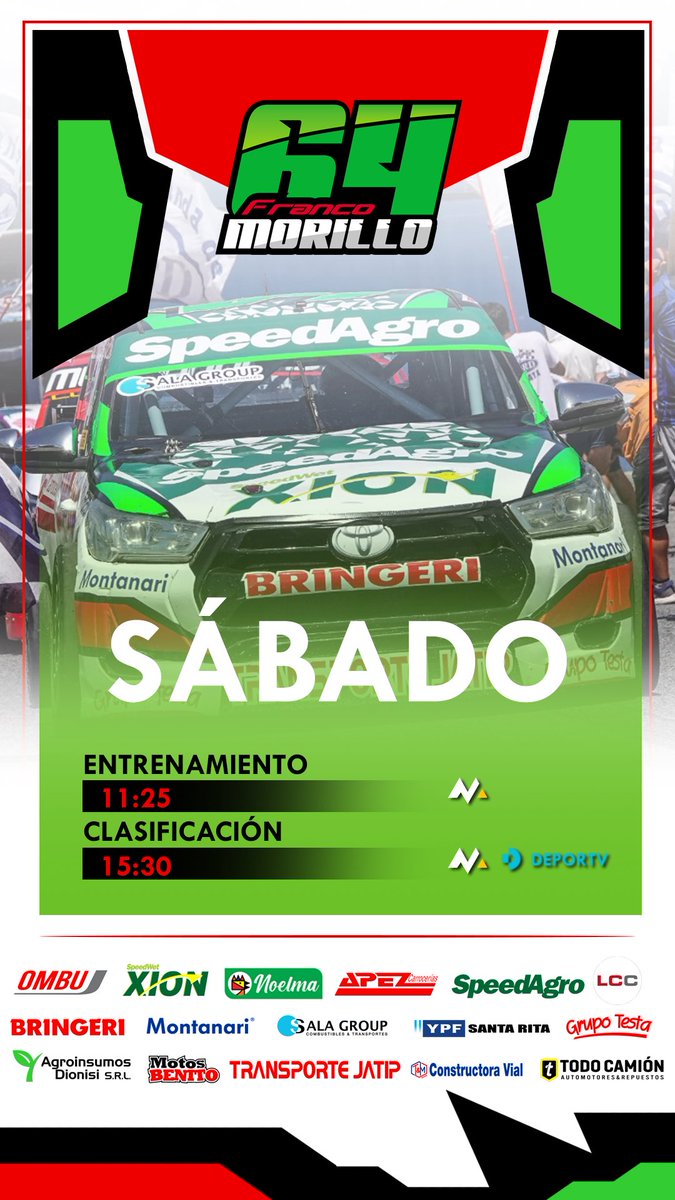 MorilloFranco64's tweet photo. #Prensa | #TCPickUP 

⏰ ¡Estos son los horarios para la segunda del año!

👉 Recuerden que pueden seguir toda la actividad en pista a través de @motorplaytv , @canaldeportv y la @TV_Publica !

-
-

📱 @mtintegralpress | 📸 @TCLAREVISTA https://t.co/JXIRjhdNi6