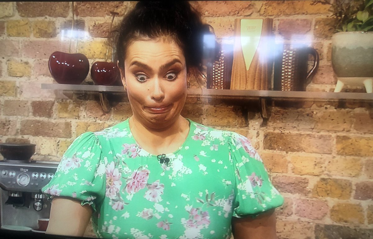You have to love her! She is so bubbly and expressive. Watching <a href="/ChefPhilli/">Chef Philli</a> on <a href="/SaturdayKitchen/">SaturdayKitchen</a> - pressed pause when my phone rang and this happened. I’m still smiling now! Don’t hate me for posting this. 🙏😊