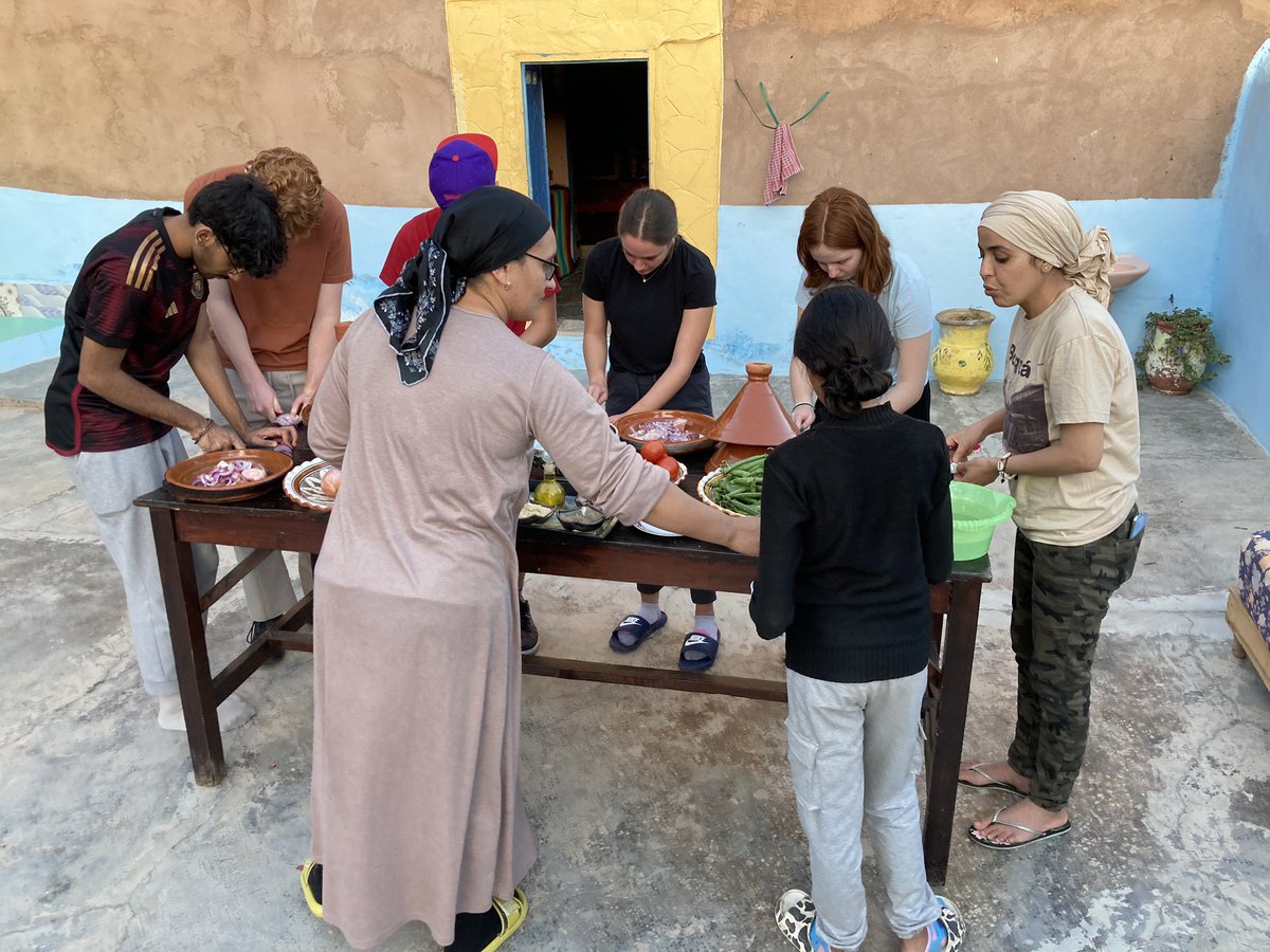 corymiller99's tweet photo. My students say their favourite kind of travel are the opportunities for authentic connection and experiences. Thank you to Mohamed and his family for sharing their daily life with us at the Berber Cultural Centre #globallearning #amazigh https://t.co/8I1RzZWIvg