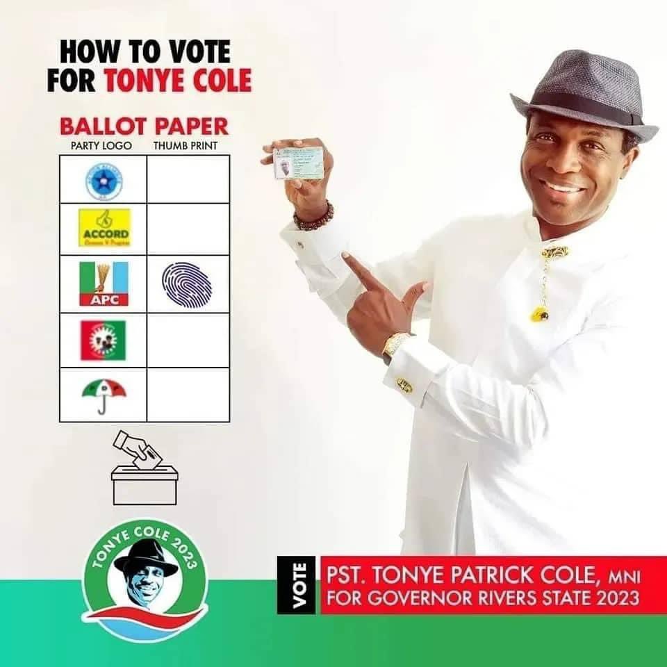 ThatVyktur's tweet photo. For a better Rivers State. Vote Tonye Cole.
#WeGoDoAm
#TonyeColeForUs
#Tonye4Governor https://t.co/BKKOOyFujf
