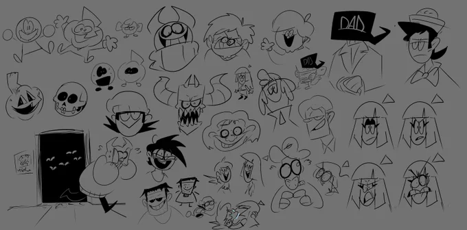 I made spooky doodles on stream 